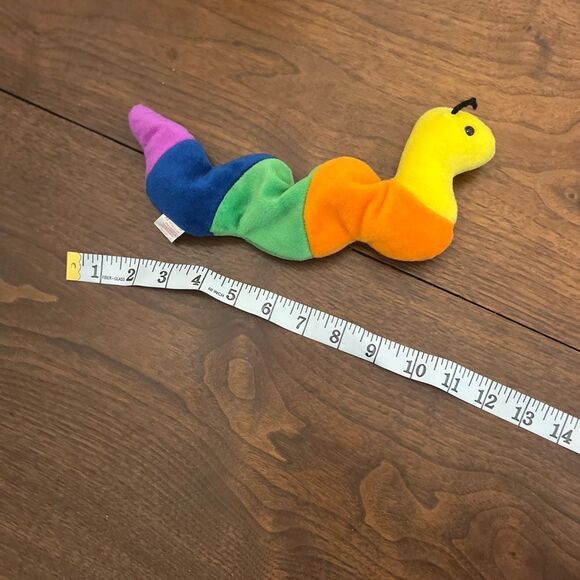 Ty rainbow Beanie Baby "Inch" the Worm Retired 95 - Picture 6 of 11